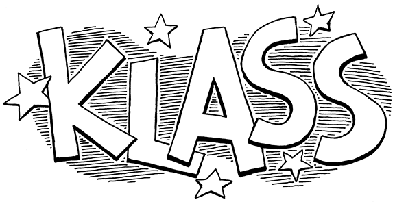 'Klass' بخط كِدز غريب الأطوار.