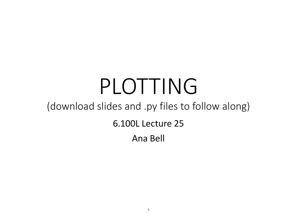 الشريحة 1: الرسم البياني (Plotting)