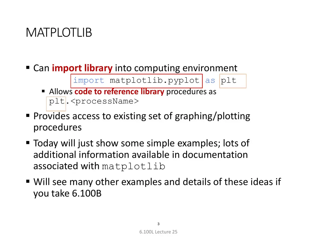 الشريحة 3: مكتبة Matplotlib
