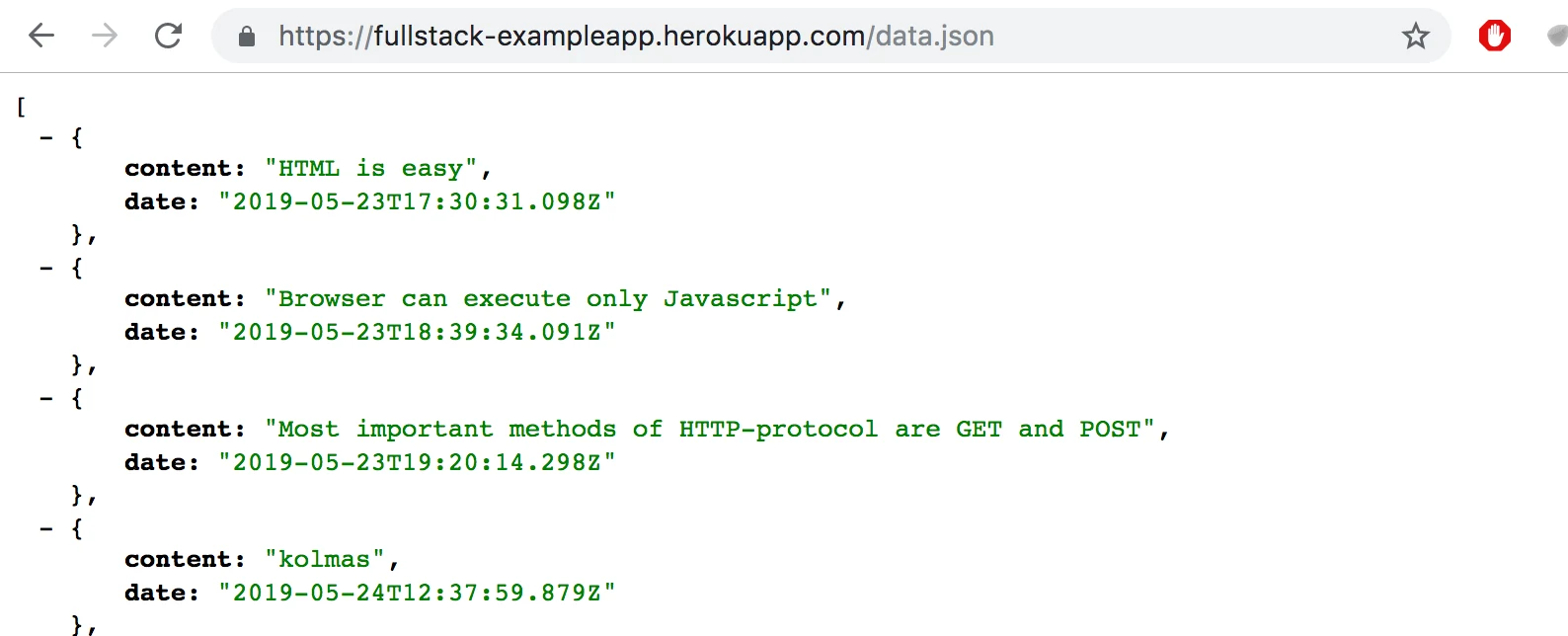 مخرجات JSON المنسّقة