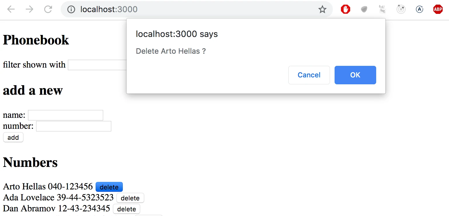 لقطة شاشة لميزة window.confirm في التمرين 2.17